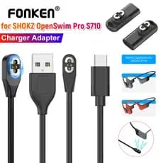 Fonken Para SHOKZ Carregador Adaptador Conversor Magnético De Cabo De Carregamento USB OpenSwim Pro S710