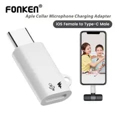 Fonken 2 Em 1 Adaptador De Carregamento De Microfone De Colarinho De Aple iOS Fêmea Para Tipo C Conversor USB3.0 OTG