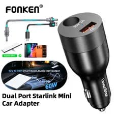 Starlink Mini Carregador De Carro 12V-24V A 30V DC + USB-Step Up Conversor Adaptador Suporte Oficial 50M Para RV/Barco/R