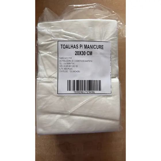 200 Toalhas de Manicure Descartável 30cm x 20cm  Suave e Higiênica Dobrada Uma a Uma Grossa 40g/m²