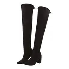 Bota Over Sacolei Cano Longo The Knee Saltinho Quadrado