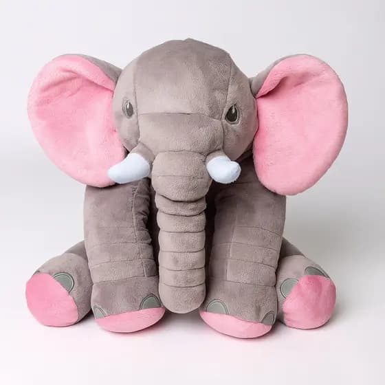 Almofada Elefante d Pelúcia Travesseiro de Bebê 60cm Confortavel Bebe Dormir