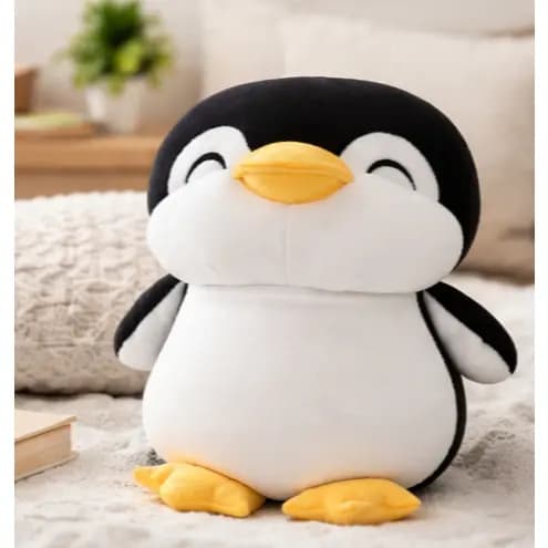 Pinguim de Pelúcia 24cm Bicho de Pelúcia Decorativo Brinquedo Dia das Crianças Antialérgico