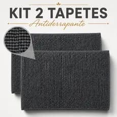 Kit 2 Tapete Banheiro Antiderrapante Microfibra 40x60cm Alta Absorção Tapete Chenille Bolinha Macarrão