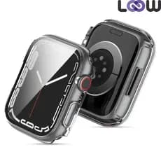 Capa Bumper Para Apple Watch Series 9 41mm 45mm Capinha Case Com Vidro Embutido Película