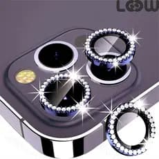 Kit Películas Lente Para iPhone Todos Modelos 11 12 13 14 Pro Max Câmera Proteção Com Brilho Brilhante Strass