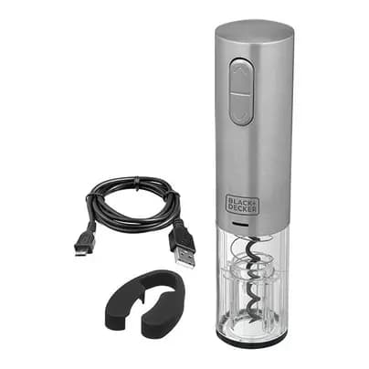 Abridor De Vinho Inox Elétrico Recarregável Black Decker W10