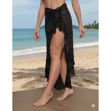 Saída de praia páreo de amarrar saia feminina longa verão várias cores Premium