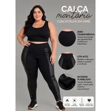 CALÇA LEGGING MONTARIA PLUS SIZE FLANELADA G1 G2 G3 ZERO TRANSPARENCIA CÓS ALTO