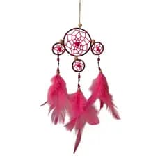 Filtro dos Sonhos Artesanal Rosa Neon Decoração Casa Carro