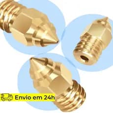 5x Bico Nozzle 0.2mm, 0.4mm, 0.6mm MK8 1.75mm Para impressoras 3D Ender 3 S1/V2/CR10