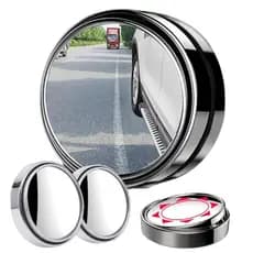 Kit 2 Espelhos 360 graus convexo - Espelho auxiliar retrovisor para estacionamento e ultrapassagem