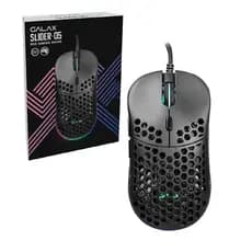 Mouse Gamer Galax Slider-05 Preto Ultra Leve 60g 10000 DPI RGB Colmeia 6 Botões Macro USB