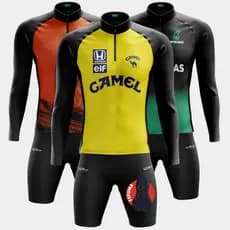 Conjunto Ciclismo Masculino Roupa De Bicicleta Manga Longa Inverno Bermuda Espuma
