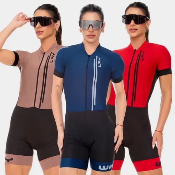 Macaquinho de Ciclismo Macacão Feminino Roupa Ciclista Forro em Gel Slim Profissional