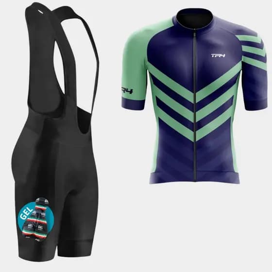 Kit Masculino Ciclista Camisa Premium Respirável Bretelle Forro Gel Pedal Bike Speed