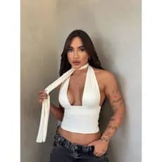 Top Feminino Multi Formas Decote em V Moda Gringa Blogueiras Livia Rafaelle Modinha Natal Ano Novo Coleção Verão