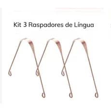 Limpador de Língua Kit 3 Raspadores de Cobre Puro 100%  Higiene Bucal Cuidados de Saúde Ferramenta Dental Promoção
