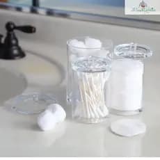 Organizador Triplo de Acrílico para Algodão e Cotonete - Porta Objetos Super Resistente e Elegante
