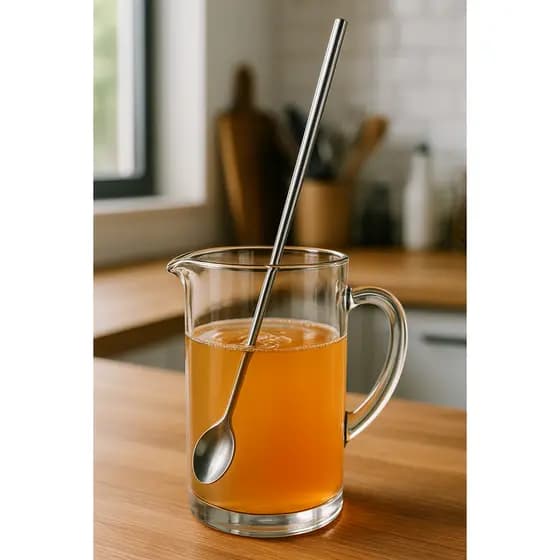 Colher Bailarina para Sucos, Refrescos e Coquetéis - Grande, Aço Inox Premium, Ideal para Jarras