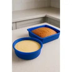 Forma de Silicone Lisa Para Bolo e Torta Assadeira Antiaderente Ideal para Cozinha Azul