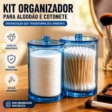 Porta Cotonetes e Algodão ou Maquiagem em Acrílico - Design Moderno e Super Resistente