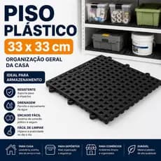 Piso Plástico 33 x 33 cm Organização Geral da Casa Ideal para Armazenamento