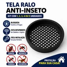 Tela Ralo Anti Inseto 10cm 100mm Vedação Banheiro Cozinha Universal Fácil Instalação