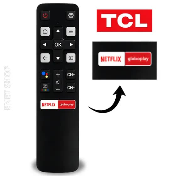 Controle Remoto TV TCL Smart 4K Android Netflix Globoplay Compatível