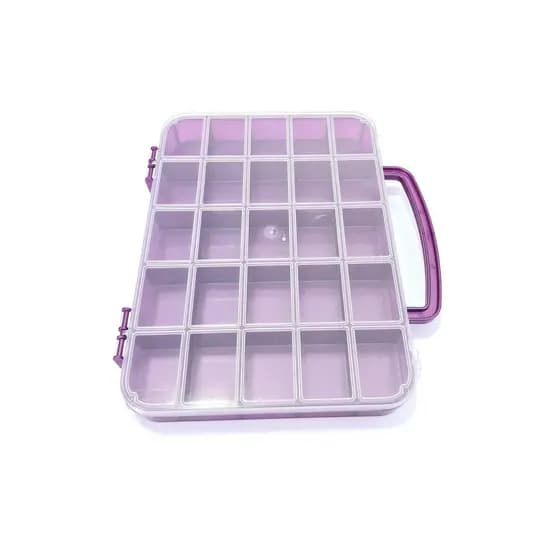 Maleta Plastica Organizadora Joy 25 Divisórias - Roxa