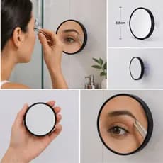 Kit 2 Espelhos Pequeno 3x Aumento Maquiagem Barbear Pinçar Com Ventosas Para Banheiro Decorativo