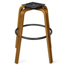 Base Giratória Banqueta Grife Nicole De Madeira Altura 68cm