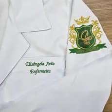 Jaleco Feminino Personalizado Acinturado Tecido Oxford com LOGO Enfermagem/Dentista/Laboratório Com Bolso Personalizado