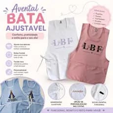 Jaleco Avental Bata Com Sua Logo Bata Personalizado - DESIGNER,MANICURE, PROFESSORA , cabeleireira Uniforme