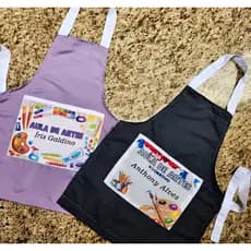 Avental Infantil Colorido PERSONALIZADO - Jaleco Escolar Pintura/Cozinha/Culinária/Artes
