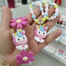 kit Tiara Arquinho para Cabelo com Pulseira Unicórnio/ Tiara Unicórnio/ Tiara Infantil