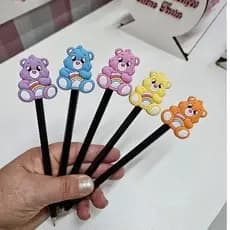 Lápis com Ponteira Personagens Emborrachado Pacote com 5 unidades / Lápis Meninas personagens/ infantil menina