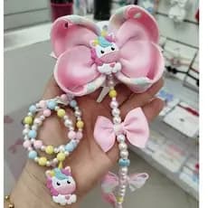 Laço para Cabelo Tereré com Pulseira Unicórnio