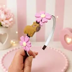 Tiara Capivara infantil / Arquinho de Cabelo / Tiara  Florzinhas / Laços infantil menina