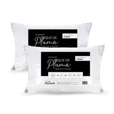 Kit 2 Travesseiros Toque De Pluma Suporte Firme 90cmx50cm Travesseiros Para Cama King180Fios Algodão