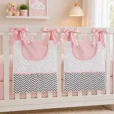 Kit Porta Fralda Bebe com Laço 2 Pecas Menina e Menino Safari