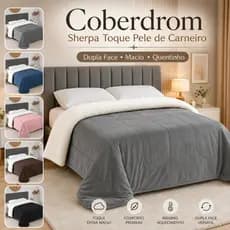 Coberdrom Edredom Queen Size Dupla Face Com Sherpa Lã de Carneiro Cobertor Grande