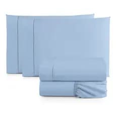 Jogo Lençol Casal 3 Peças 200 Fios Com Fronhas Ponto Palito - 100% Algodão Roupa de Cama Conjunto