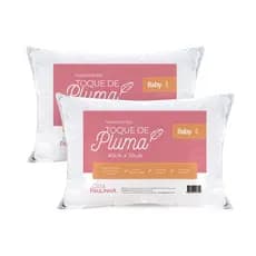kit 2 Travesseiros de Pluma Baby 200 fios 40cm x 30 cm - Travesseiro bebe