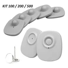 Etiqueta Antifurto Rigida Mini Tag Rf 8.2mhz Cinza Com Pino Para Roupas Kit 100 200 500