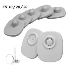Etiqueta Antifurto Rigida Mini Tag Rf 8.2mhz Cinza Com Pino Para Roupas Kit 10 20 50