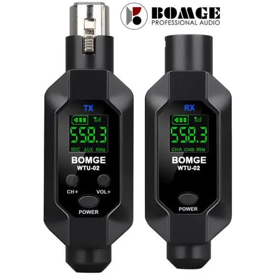 Sistema Transmissor De Microfone Sem Fio UHF Com Receptor XLR Inalámbrico Bomge Profissional