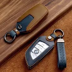 Capa De Couro Para Chave Bmw X1 X2 X3 X5 X6 Series  Chaveiro Azul