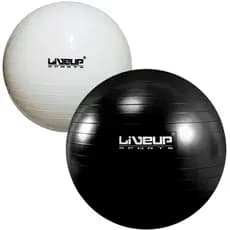 Bola Suíça de Pilates 65cm Branca ou Preta Liveup Sports