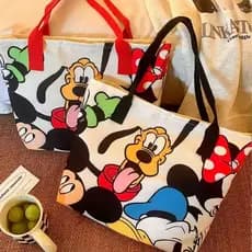 Bolsa de ombro personagens desenhos infantis alça preta